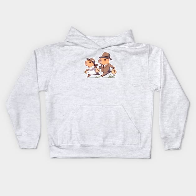 Toronto - High Park Capybaras Bonnie & Clyde V3 Kids Hoodie by nostalgiapress